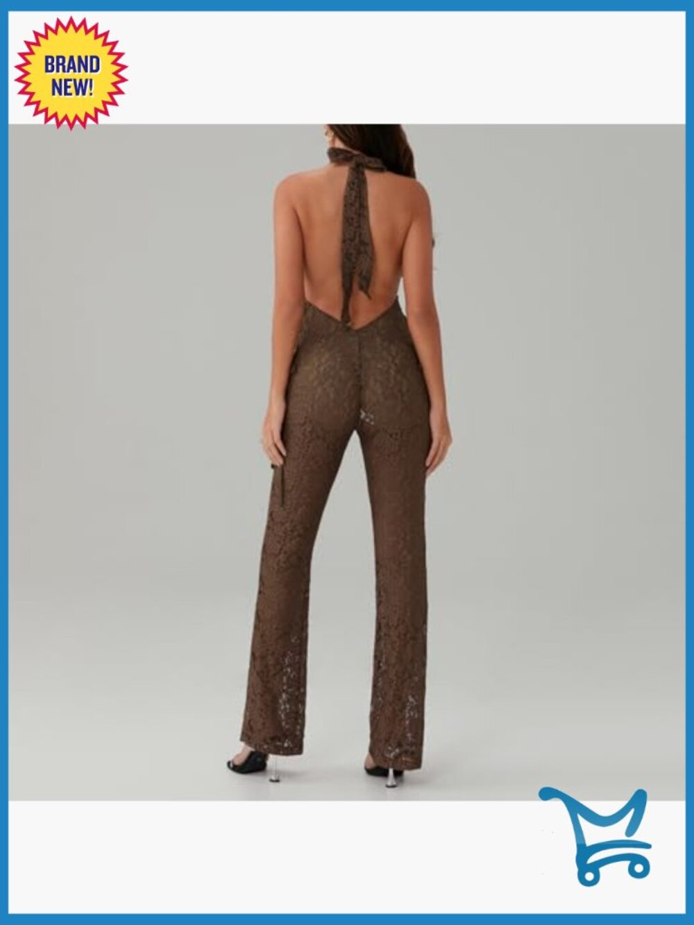 Sheer Mesh Lace Jumpsuit Sexy Sleeveless See Through Bodycon One Piece Party - Picture 5 of 6